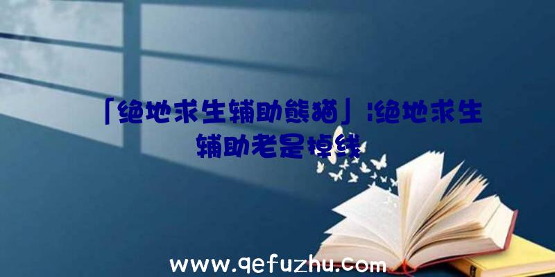 「绝地求生辅助熊猫」|绝地求生辅助老是掉线